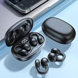 Draadloze Open Ear Koptelefoon - Ultralange Batterijduur voor Buitensport - Comfortabel voor Kleine Oren en met Bril - Sport Oorhangers - Zwart — thumbnail 4