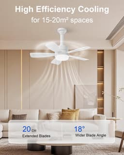 Dimbare Plafondventilator met Verlichting en Afstandsbediening voor Slaapkamer en Woonkamer — thumbnail 5