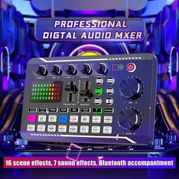 BolGalaxy - DJ Draaitafel - DJ Mix Set - Dj Mixer Effecten En Stemwisselaar - DJ Controller - Live Geluidskaart En Audio-Interface - Bluetooth Stereo Audio Mixer - Zwart — thumbnail 5