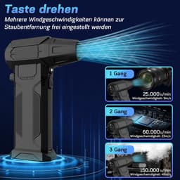 RFWR® Draadloze Elektrische Stofblazer met 8000 mAh Accu en 150.000 omw/min — thumbnail 2