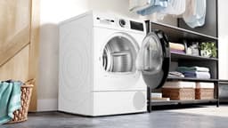 Bosch Serie 6 WQG235D1ES, Vrijstaand, Voorlader, Warmtepomp, Wit, Knoppen, Draaiknop, Rechts — thumbnail 5