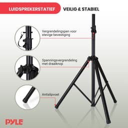 Pyle Luidspreker standaard, Speakerstatief, Monitor Stand met Verstelbare Hoogte Tot 178 cm, Opvouwbare Tripod Stand — thumbnail 2