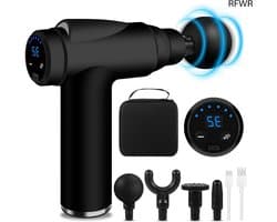 RFWR® Mini Massagepistool met 32 Snelheden en 4 Massagekoppen - Draagbaar en Stil