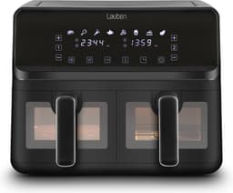 Lauben Airfryer xxl - Dubbele Airfryer - Airfryer - Heteluchtfriteuse - Duaal Koken - 8 L - 2700W - Zwart — thumbnail 1