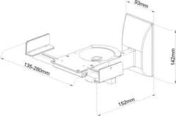 Ophangbeugels voor Luidsprekers - Tot 25kg - Breedte verstelbaar - Bevestiging aan muur - Zwart — thumbnail 4