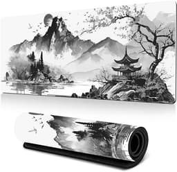 Gaming muismat - muismat xxl - muismat - Muismat in inkttekeningstijl - Antislip rubberen muismat - Natuurlijk rubber - 30×80×0,3 cm - Inktwas — thumbnail 1