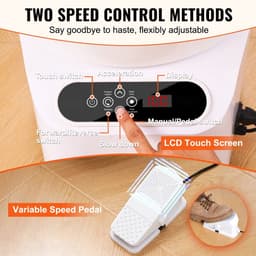 Pottenbakkersschijf - Elektrische Kleidraaischijf - 28 cm Schijf - 450 W Motor - Pedaalbediening - Directe Aandrijving - Voor Keramiek - Vormgereedschap Inbegrepen - Wit — thumbnail 2