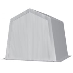 Garagetent - Opslagtent - 244 x 244 x 229 cm - PE Doek - Stalen Buisframe - Met Deur - Voor Fiets, Motor, Grasmaaier - Grijs — thumbnail 3