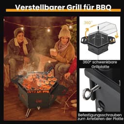Draagbare 2-in-1 Campinggrill voor Outdoor Activiteiten - Inklapbare Houtskoolgrill voor 4-5 Personen — thumbnail 3