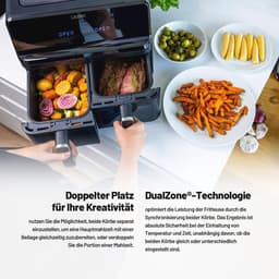 8000 BC Heteluchtfriteuse met Twee Manden - 8L Capaciteit, Digitale Instellingen en Vooraf Ingestelde Programma's — thumbnail 4