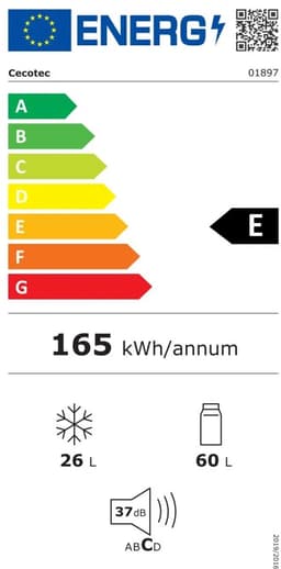 Cecotec 01897 koel-vriescombinatie Vrijstaand 86 l E Zwart — thumbnail 3