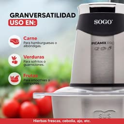 Food hakker 1.8L 500W met dubbele snelheid en veiligheidssysteem — thumbnail 5