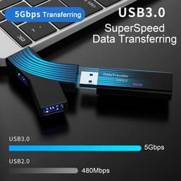 USB Hub 3 Poorten (2x USB 2.0 + 1x USB 3.0) - Mini Externe Adapter voor PC en Laptop - Zwart — thumbnail 2