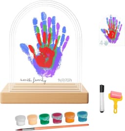 Handafdruk Set voor Familie – Inclusief 4 Laminavellen, Verf en Roller voor Gietmallen — thumbnail 1