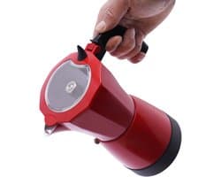 Elektrische espressomaker - Koffiezetter fornuis - Thuis koffie maken - Snelle bereiding - 300 ml capaciteit - Rood