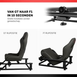 REBBLERS® SIMR 1000 Sim Racing Cockpit - Verstelbare Racestoel van Formula naar GT/Rally - Race Simulator - Zwart — thumbnail 3