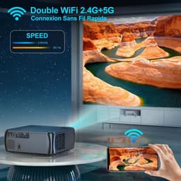 Mini Beamer - Projector - 1080P - Digitale projector - 5G WiFi - Bluetooth Compatibel met HDMI - USB - 10000 Lumen - 350ANSI - 150W - Zwart — thumbnail 4