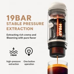 Espressomachine Draagbaar - Elektrisch Koffiezetapparaat - Capsule Koffiemachine - 19 Bar Druk - Compact - Reiscup - Draagbaar Koffiezetapparaat - Koffiezetapparaat - Koffie To Go - Automatische Verhitting - USB - Lichtgrijs — thumbnail 5