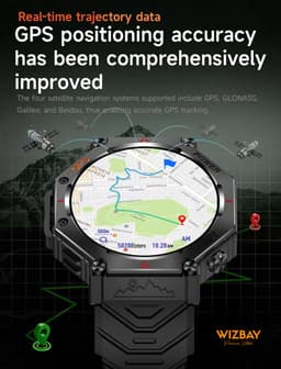 WizBay Premium Select® Smartwatch 1.39 AMOLED - CHATGPT Voice Assist - Bellen - GPS - Altitude Luchtdruk Meter - Kompas - Hart Monitor - O2 Bloeddrukmeter - Multi Sport Modi - Slaap - Message - Smartwatches - Zwarte Case - Zwarte TPU Band — thumbnail 5