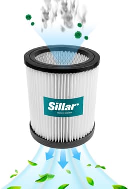 Sillar, set 2 stofzuigerfilters, wasbaar, van stof, anti-allergeen, geschikt voor Parkside PWD 12, 20, 25, 30, 35, PNTS 1400 H4, STIHL SE 33, vervanging voor filters 91096424, SE017035900, 15,6 x 14 x 9,9 cm — thumbnail 5