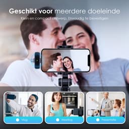 Strolox® Draadloze Microfoon - 2 Stuks - Oplaadcase - Lavalier - Windshields - Dasspeld - Lange Batterij - USB-C/Lightning - Plug & Play — thumbnail 4