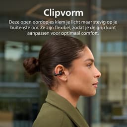 PHILIPS TAQ2000BK/00 Draadloze open-ear oortjes - Oorhaakjes - Open-ear pasvorm - 28 uur afspeeltijd - Bluetooth multipoint - IPX4 - App control - Bediening op de oorhaakjes - Zwart — thumbnail 5