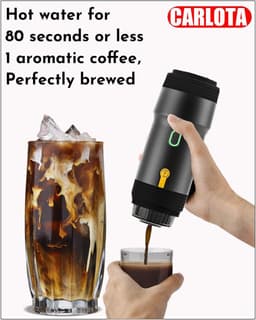 Draagbare espressomachine, 3-in-1 draagbare koffiezetapparaat, 20 bar mini-espressomachine, zelfverwarmende reis-espressomachine compatibel met NS, DG-pods en gemalen koffie, voor kamperen, wandelen, kantoor, camper — thumbnail 4
