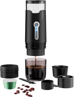 Draagbare koffiepot en koffiezetapparaat voor in de auto Draagbare koffiezetter, koffiezetapparaat voor op de camping, in de caravan, tijdens het wandelen en op kantoor - geen zelfopwarmfunctie — thumbnail 1