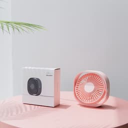 USB Tafelventilator - USB Ventilator - Mini Ventilator - Compact - 3 Windstanden - Roze — thumbnail 3