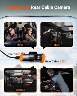 Vantrue N5S 4-kanaals 360 graden WiFi-dashcam, STARVIS 2, IR-nachtzicht, 2.7K+1080P*2+1440P voor-/achter-/binnenkant dashcam, spraakbesturing, GPS, LTE-ondersteuning, 24 uur parkeermodus, ondersteunt max. 1TB — thumbnail 4
