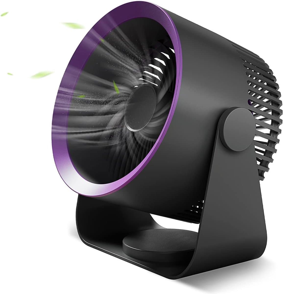 Tafelventilator-Mini USB Ventilator - Tafelventilator draadloos - Stille Mini Fan - Hangende ventilator-Wandventilator-Grijze tafelventilator-Draagbare ventilator op batterijen-4 blaasstanden-Geschikt voor thuis, kantoor, slaapkamer — afbeelding 1