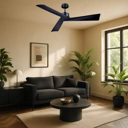 A-Flow Design Black 52 inch Plafondventilator - Plafondventilator zwart - Design Ventilator - Met afstandsbediening - 6 Windsnelheden - Timerfunctie - Winterstand - 132CM — thumbnail 4