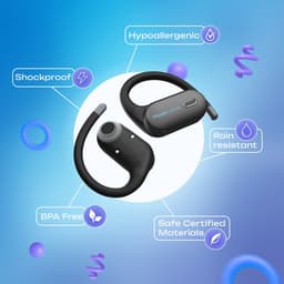 PowerLocus Jumpy - Open-Ear Koptelefoon voor Kinderen - Draadloze Oordopjes - met 85dB Volumebegrenzing - Bluetooth 5.3 - Draadloze oortjes - Waterproof Sport Oortjes - Universeel - Zwart/Blauw — thumbnail 5