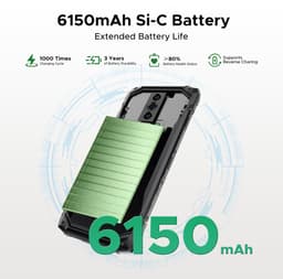 DOOGEE Blade10 Energy-Onbreekbare Mobiele Telefoon-Smartphone-Android 15 -24GB RAM+ 128GB ROM/(2TB TF)- 6.56" + 90Hz-6150mAh-Bouwplaats Telefoon 16MP + 8MP-Rood — thumbnail 5