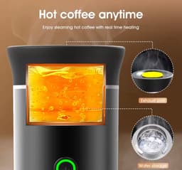 Kelseek elektrisch koffiezetapparaat - Koffiemachine - Koffiemaker - Capsule - Reizen - Auto - Draagbaar - Draadloos - Zwart — thumbnail 4