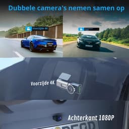 Thuys – Dashcam Voor Auto 4K + 1080p – Voor En Achter Camera – Met Parkeermodus – G–Sensor – App Bediening – Nachtzicht — thumbnail 4
