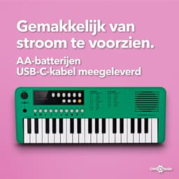 VISIONKEY-1 Mini Elektrisch Keyboard met 37 Toetsen - Draagbaar Toetsenbord Piano voor Kinderen & Beginners - Groen — thumbnail 4