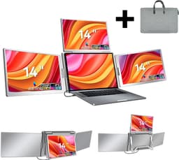 Stemap® Portable Monitor quad- Full HD - Geschikt Voor 12” / 16,5” quad-Screen - 1 Kabel Werking | Laptop Scherm Uitbreider - Inclusief Beschermhoes en Kabels - 2 Jaar Garantie — thumbnail 1