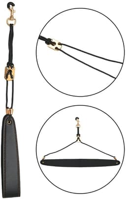 Lederen Saxofoonriem – Comfortabele Nekriem met Halsbescherming Zwart – Geschikt voor Sopraan, Alt, Tenor & Bariton Saxofoon – Verstelbare Lanyard — thumbnail 2