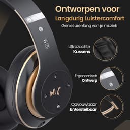 Gadgetplace Koptelefoon Draadloos - 40 uur Batterij - Bluetooth 5.3 - HiFi Geluid - Over Ear Draadloze Headset met Microfoon — thumbnail 3