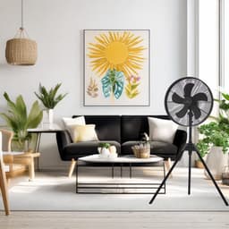 A-Flow Tripod Black - Ventilator staand - Statiefventilator - Ventilator Zwart - 3 Poot - driepoot - Kantelbaar en uitschuifbaar - 3 Windsnelheden - Zelfdraaiend — thumbnail 3