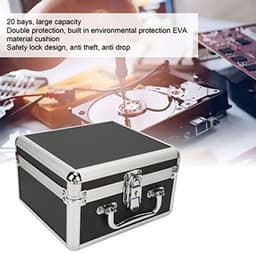 Harde Schijf Beschermdoos, 20 Bays Harde Schijf Opbergdoos Koffer, Waterdichte Harde Schijf Koffer, Draagbare HDD-behuizing met Veiligheidsslot voor 2,5 Inch Harde Schijf, Zwart — thumbnail 2