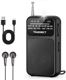 Transnect® - Draagbare Noodradio - Zwart - AM/FM - Oplaadbaar & Op Batterijen - Koptelefoonaansluiting - Draagbare Radio - Wereldradio - Noodpakket Must Have - Zakradio - Voor Rampen - Kleine - Transistor Radio - Telescopische Antenne — thumbnail 1