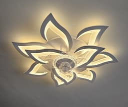 10 Sterren Ventilator Lamp - Plafondventilator - Smart Lamp - Met Dimmer - 3 Standen Ventilator - Keuken Lamp - Woonkamerlamp - Moderne lamp — thumbnail 4