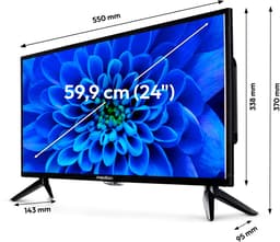 MEDION 59.9 cm 24" Full HD TV perfect voor camping camper vrachtwagen tuin 12V auto adapter Triple Tuner HDMI USB, MD824000 — thumbnail 5