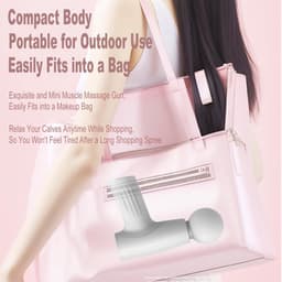 Mini-massagepistool - Draagbare spiertherapie, diepe weefselpercussiemassage voor atleten, pijnverlichting en herstel, stille technologie, 6 opzetstukken, voor mannen en vrouwen, wit — thumbnail 4
