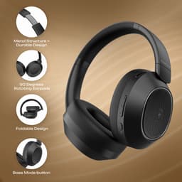 PowerLocus - Universe - Active Noise Cancelling Koptelefoon - Hybric ANC mode - 60+ uur batterijduur - Over-Ear - Microfoon - Koptelefoons - Deep Bass Modi - Zwart — thumbnail 2