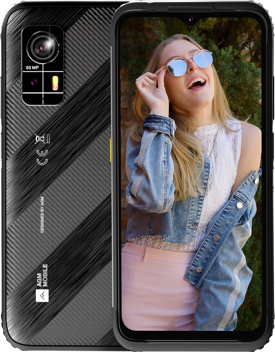 AGM H6 dunne robuuste waterdichte en schokbestendige Android Smartphone 8 GB, 256 GB, 50 MP, Android 13, Zwart — afbeelding 1