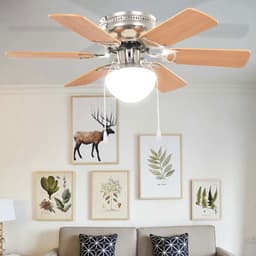 vidaXL Plafondventilator met lamp 82 cm lichtbruin — thumbnail 2