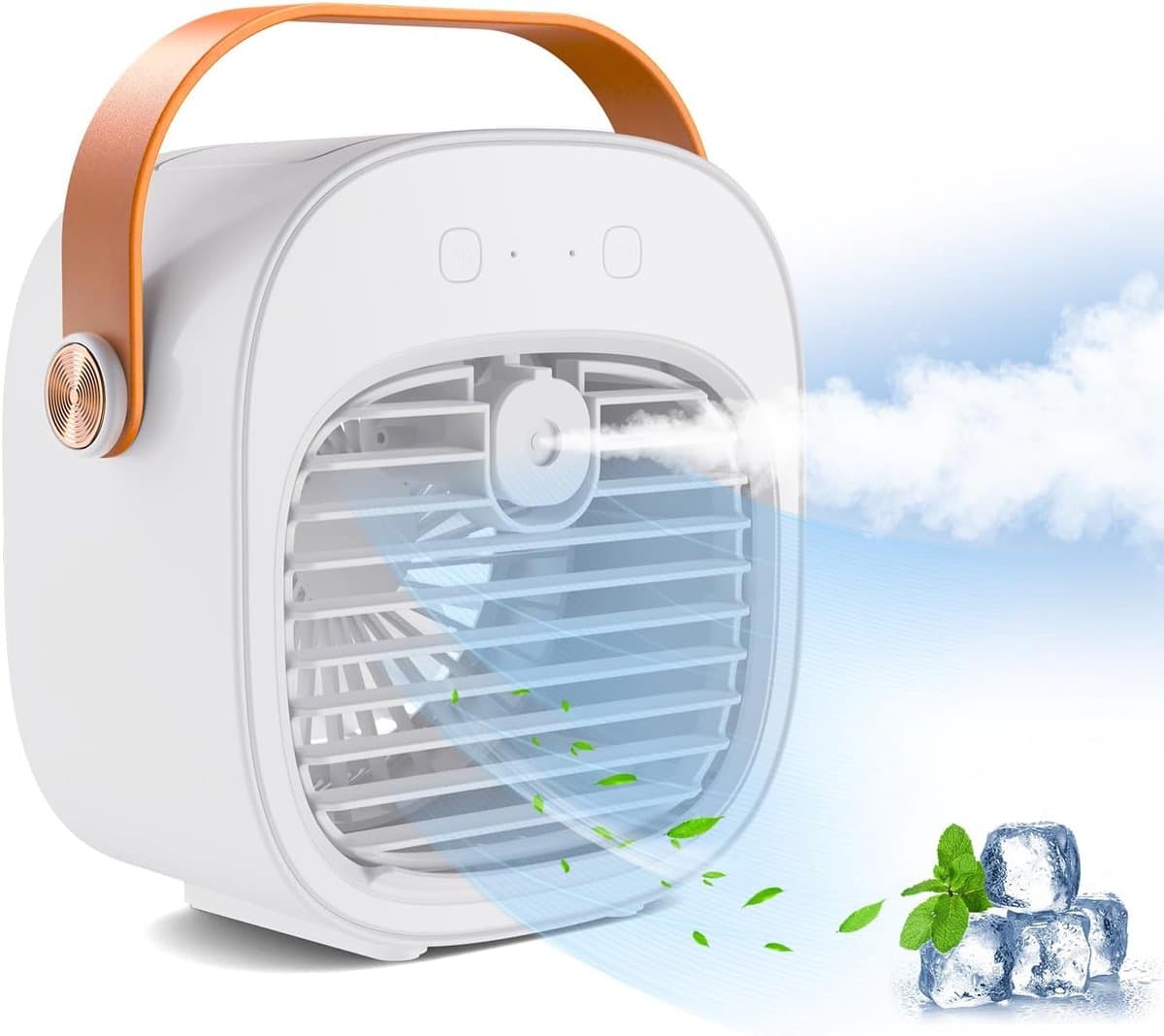 Mini Aircooler met Water Type-C - Mobiele Airco - Mini Aircooler - Bureau Ventilator - Koelventilator - Luchtkoeler- Tafelventilator - Luchtkoeler - Bureau Ventilator - Ventilator - 3 windsnelheden - Airco Alternatief - 128ML - 4000 mAh — afbeelding 1